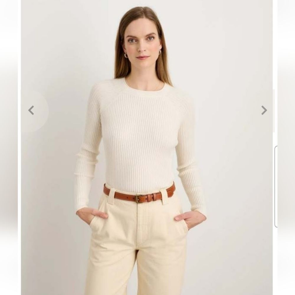 Alex Mill Cotton Cashmere Ribbed Crewneck Sweater‎ Size XS